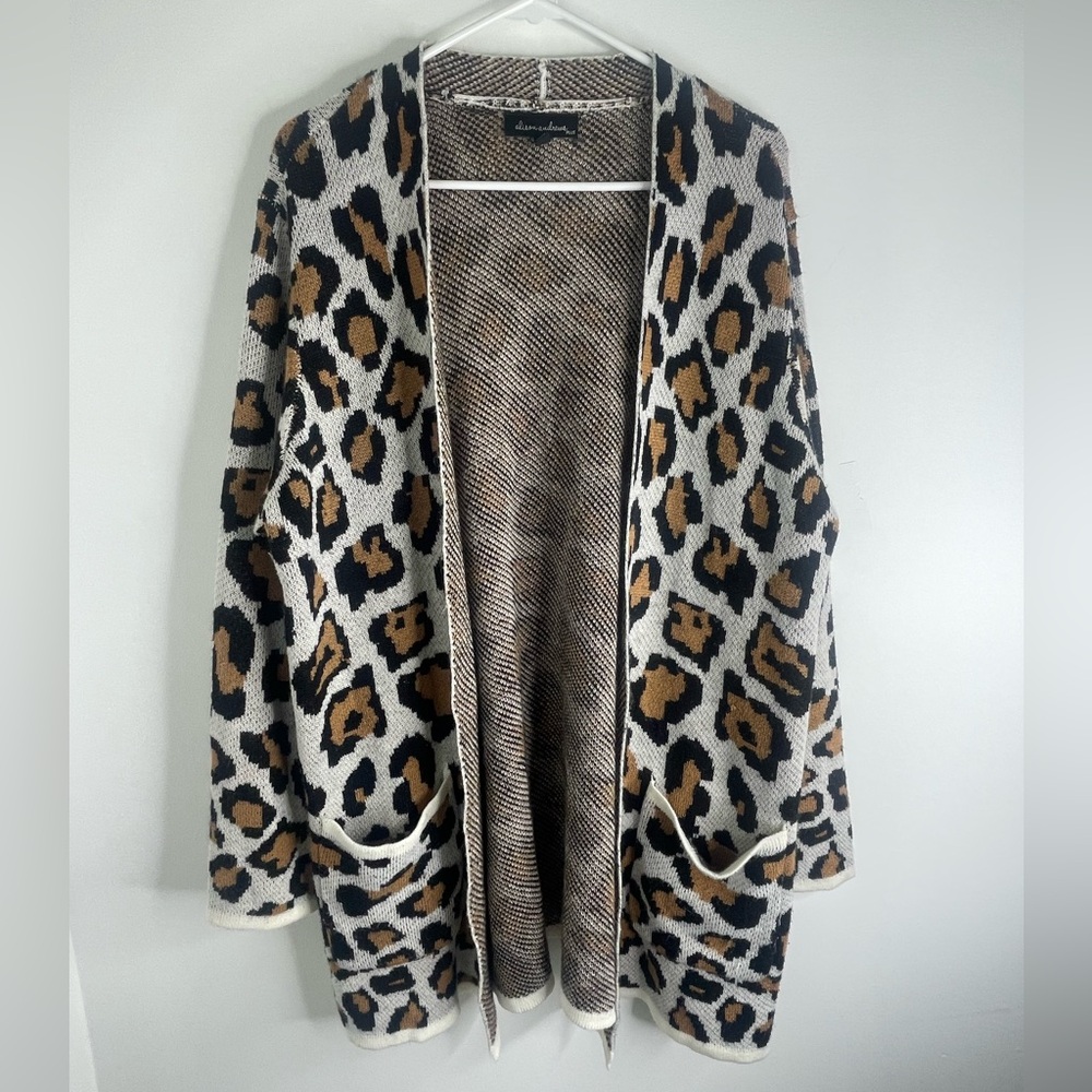 Leopard Print Open Cardigan by Dreamers size 1X